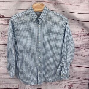 Peter Millar Shirt Mens‎ XL Plaid Button Down Shirt Long Sleeve Cotton Casual